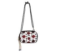 KLL Goth Red Black Halloween Thorn Rose Cute Crossbody Bags Men Trendy with Adjustable Strap Handbags Take a walk