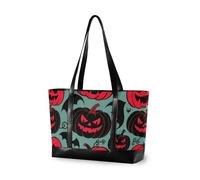 KLL Goth Red Black Halloween Witch Pumpkin trendy computer bags with zipper laptop tote bag for work Large Handbag for men with tablet bolsa para computadora portatil mujer