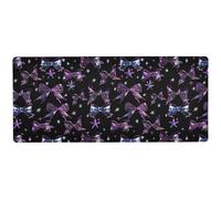 KLL Gothic Darkness Bow Tie Stars Purple large keyboard Mouse Pad for desk top cool large mousepad for desk 31.5 x 11.8in