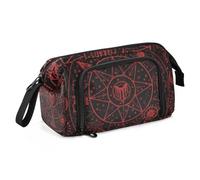 KLL Gothic Red Black Halloween Tarot Astrology Pencil Case Organizer Large Capacity Pencil Box Case Lightweight for Man Back to School Supplies