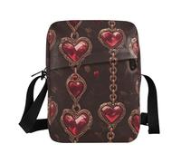 KLL Gothic-style Heart-shaped Chain mens messenger bag Vegan Leather over the shoulder bags for men Casual Shoulder Handbags