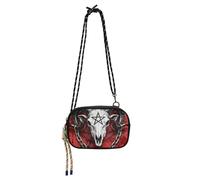 KLL Gothic-style Sheep Skull Red Anti Theft Crossbody Bag for Men Practical with Credit Card Slots Small Shoulder Bag Take a walk