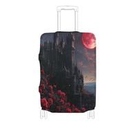 KLL Gothic Vampire Castle Elastic large luggage cover protector Anti Scratch suitcase cover suitcase protector Fit 18-32 Inch Luggage, Gothic vampire castle, M 22-24 in