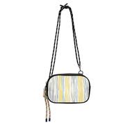 KLL Gray Blue Pale Yellow Stripe Pattern Womens Purses Crossbody Men Practical with Adjustable Strap Small Shoulder Bag Have a meal