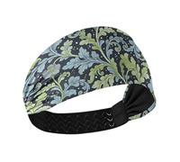 KLL Green Seaweed Leaf William Morris Moisture Wicking headband for women Elastic head bands for women for Workouts basketball Cycling