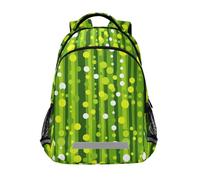 KLL Green Stripes and Circles one strap backpack kids with chest clip books bag for student mochilas para la escuela