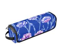 KLL Hair Tool Travel Bag with Removable Heat Resistant Mat Portable Travel Carrying Case for Straigheners, Curling Iron, Hair Dryer, Sweet Dianthus Royal Blue