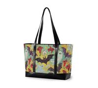 KLL Halloween Bats Red Calla Lily Oil Painting Large Capacity computer bags for laptops with zipper work bag with laptop Large Handbag for nurse work with diaper bolso para laptop mujer