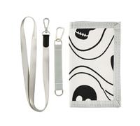 KLL Halloween Black Cat Spider Skull Trifold tri fold Wallet Cool Gifts pop Lighweight fold Wallets for Men with Lanyard