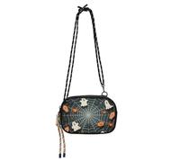 KLL Halloween Black Spider Web Sling Purse Crossbody Mens Beauty with Credit Card Slots Over The Shoulder Purse Take a walk
