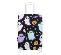 KLL Halloween Cartoon Ghosts Elastic luggage cover Scratchproof suitcases cover travel accessory Fit 18-32 Inch Luggage, Halloween cartoon Ghosts, S 18-20 in