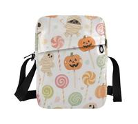 KLL Halloween Colorful Candy Pumpkin messenger bag for men Vegan Leather Small Crossbody Bag Women Shopping Shoulder Handbags For Women
