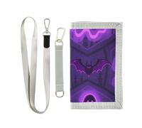 KLL Halloween Mystery Ghosts Bats Trifold Wallet Slim Cool Gifts pop Colorful fold Wallets with Lanyard