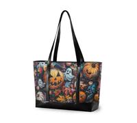 KLL Halloween Pumpkin trendy 14inch laptop bag with zipper tote Large Handbag for college with bolsos secret para mujeres
