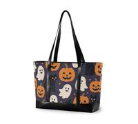 KLL Halloween Pumpkins and Ghosts Black Cats Portable work handbags for women with zipper nurse work bags Large Handbag for nurses with tablet bolsos secret para mujeres