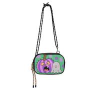 KLL Halloween Purple Jack-o'-lanterns and Ghosts Mini Crossbody Bag Men Trendy with Adjustable Strap Shoulder Bag Take a walk