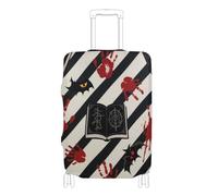 KLL Halloween Red Devil's Eye Blood Handprint Elastic extra large luggage cover Washable suitcase cover Baggage Protector Fit 18-32 Inch Luggage, Halloween Red Devil's Eye Blood Handprint, S 18-20 in