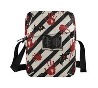 KLL Halloween Red Devil's Eye Blood Handprint men's messenger bag Vegan Leather Shoulder Bag For Woman Shopping Shoulder Handbags