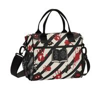 KLL Halloween Red Devil's Eye Blood Handprint Minimalist Lunch Bag Women with Shoulder Strap Lunch Boxes for Girls for Outdoor bolsos para llevar el almuerzo