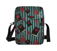 KLL Halloween Red Devil's Eye Blood Handprint small messenger bag for women Vegan Leather mens shoulder bag Shopping Ladies Shoulder Handbags