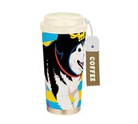 KLL Halloween Siberian Husky Dog Stainless Steel Coffee Insulated Travel Cup With Lids designed On The Go Coffee Mug For Hot And Cold 17 oz Leakproof