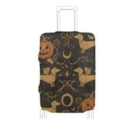 KLL Halloween Vintage Gothic Dachshunds Pumpkins Elastic durables luggage cover Scratch-Resistant Fit suitcase elastic cover luggage protector Fit 18-32 Inch Luggage, Halloween Vintage Gothic