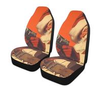 KLL Hands Up Christmas Santa Red Decorative seat Covers for auto Comfortable seat Covers Waterproof cobertor de asientos para carro Set of 2