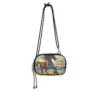 KLL Handsome Galloping Horses Anti Theft Crossbody Bag Women Practical with Adjustable Strap Cell Phone Purse Walk the dog