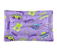 KLL Happy Birthday Lavender Car Bear Washable Pet Sleeping Mat Soft Comfortable Anti-Slip Bottom Dog Cat Bed for Large Jumbo Medium Small Dogs 36" x 24"