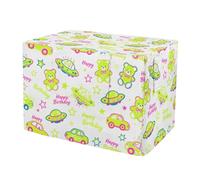 KLL Happy Birthday neon Green Bear and car Crate Covers for Dog Cages Pet Privacy Cover Rollers Shades 30 Inch