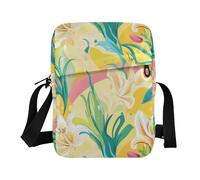 KLL Happy Easter Lily Flower Beauty men's messenger bag Vegan Leather Shoulder Bag For Woman Casual Shoulder Hand Bag For Woman