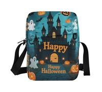 KLL Happy Halloween Black Castle messenger bag Vegan Leather cross body bag men Shopping Woman Shoulder Handbags