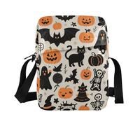 KLL Happy Halloween Black Cat messenger bag cute Vegan Leather cross body bag Casual Shoulder Handbags