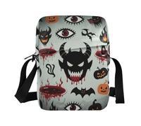 KLL Happy Halloween Black Devil crossbody messenger bag Vegan Leather green crossbody bags for women Travel Shoulder Handbags For Women