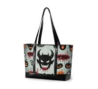 KLL Happy Halloween Black Devil trendy 14inch laptop bag with zipper tote bag Large Handbag for commuter with bolsos para mujeres