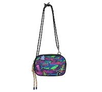 KLL Happy Halloween Blue Shark Skull Mini Crossbody Bags for Mens Beauty with Credit Card Slots Handbags Go shopping