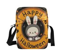 KLL Happy Halloween Cartoon Cute Rabbit messenger bag Vegan Leather men's shoulder bag Casual Lady Shoulder Handbags