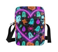 KLL Happy Halloween Colorful Heart cute messenger bag Vegan Leather green crossbody bags for women Shopping Shoulder Hand Bag For Woman