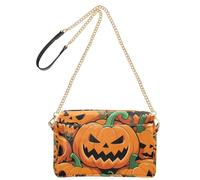 KLL Happy Halloween Pumpkin Orange Fashion Crossbody Small Bags For Women Vegan Leather Womens Cross Body Purses Zip Woman Handbag Shoulder Strap