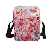 KLL Happy Valentine Butterfly messenger bag Vegan Leather Shoulder Crossover Bag Travel Shoulder Handbags