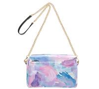 KLL Happy Watercolor Painting Fashion Crossbody Bags For Women Vegan Leather Purses Cross Body Bag Zip Woman Handbag Shoulder Strap