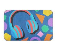 KLL Headphones Geometric Shapes Memphis Style Summer Dogs Cooling Self Cooling mat for Dogs Outdoor for Dog Travel Portable tapete Frio para Perros M