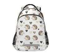 KLL Hedgehog & Hearts Pattern large backpack for kids with large book bags for 10-12 year old morrales escolares para ni?os