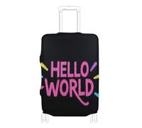 KLL Hello World Graffiti Style Elastic carry on luggage cover Anti Scratch suitcase cover Baggage Protector Fit 18-32 Inch Luggage, hello world Graffiti style, XL 29-32 in