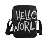 KLL Hello World Graffiti Style messenger bag for women Vegan Leather Crossbody Bags For Women Casual Shoulder Handbags For Women