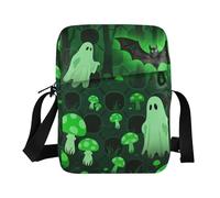KLL Horrors Mushroom messenger bags Vegan Leather mens crossbody bag small Travel Handbag For Travel