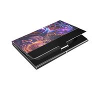 KLL Hot-Blooded Purple Dreadlocks Basketball Player Slim Small Business Card Holder with Leather & Stainless Steel Cards Holder for Women or Men tarjetero para Hombres