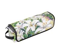 KLL Hot Hair Tools Travel Bag with Iron Mat Dustproof Travel Hair Straightener Bag for Hot Tools Curling Iron Flat Irons Hair Volumizer Styler, White Lilies Easter Sunday