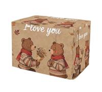 KLL i Love You Retro Bear Propose Brown Covers for Dog Crates Puppy Kennel Cover Rollers Shades 36 Inch