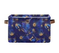 KLL Indigo morning glory Abstract flowers storage baskets, collapsable and waterproof pantry baskets with sturdy handle tubs camping camping 2 Piecing for bathroom bathroom blanket